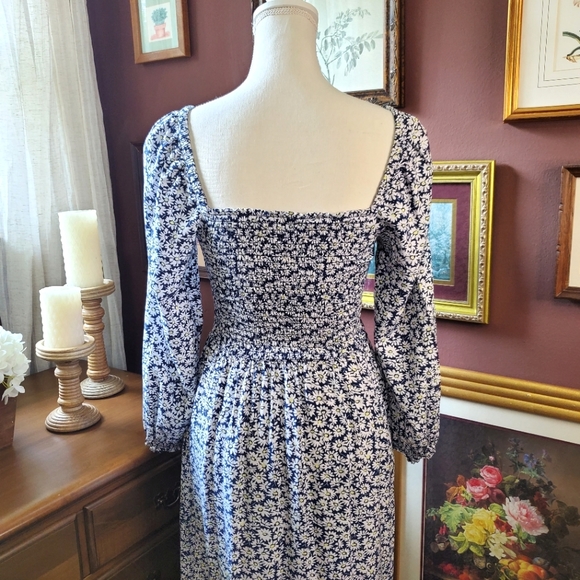 J. CREW XXS floral cottagecore blue and yellow dress Re-imagined - Picture 6 of 15